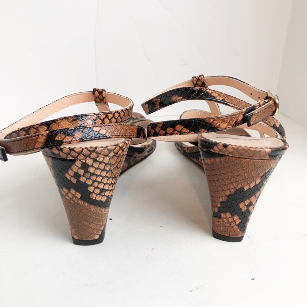 J.Crew Snake Print T-Strap Open Toe Wedge - image 5